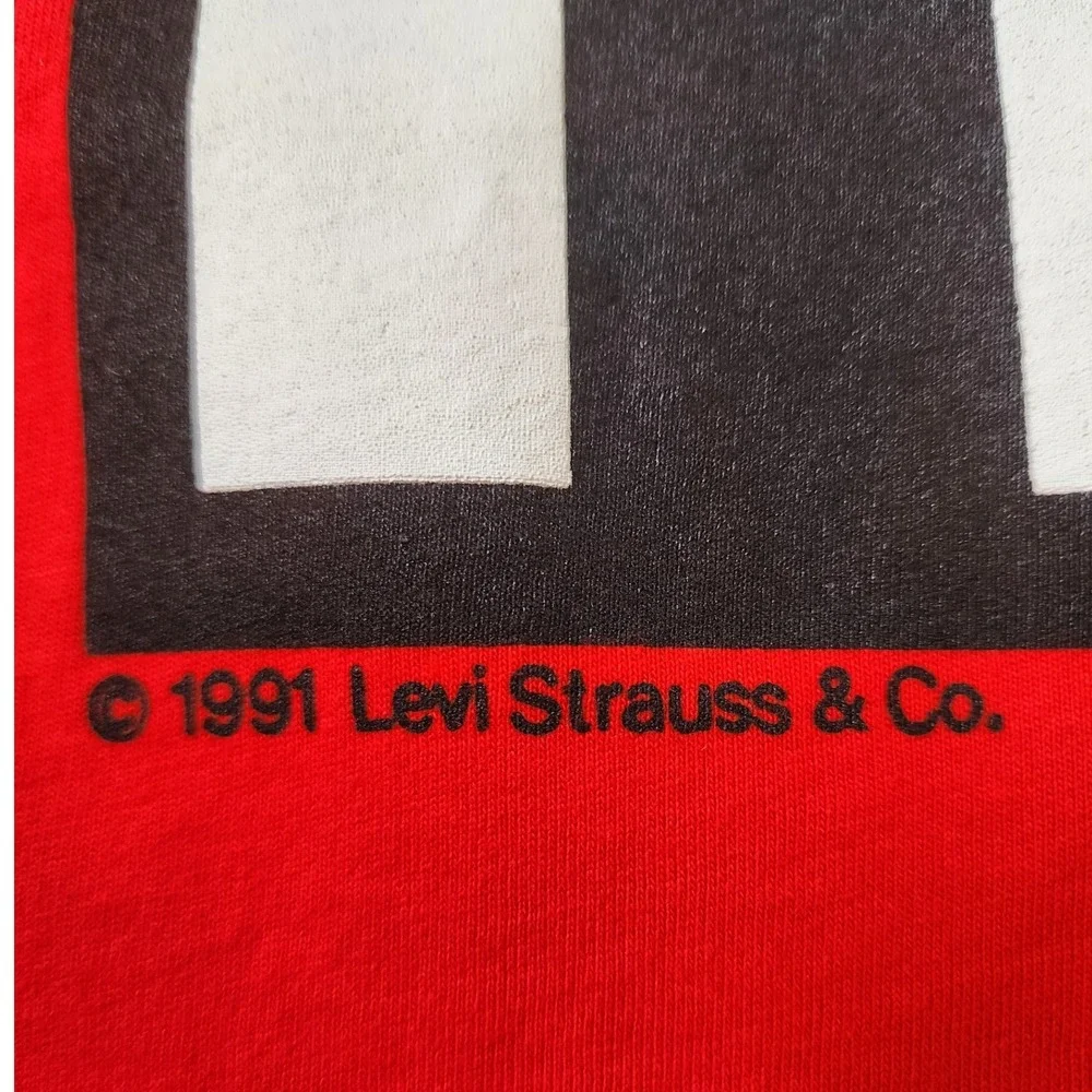 🔥VTG Levis 501 Button Your Fly 91' T-Shirt XL Single Stitch 90s Y2K Streetwear